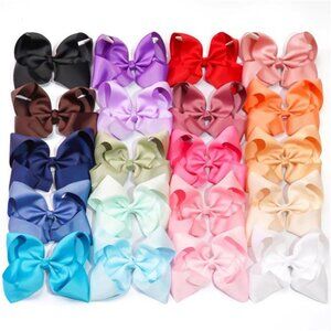 6" Grosgrain Ribbon‎ Bow with Alligator Clips for Girls Toddlers Kids, 20 Pieces